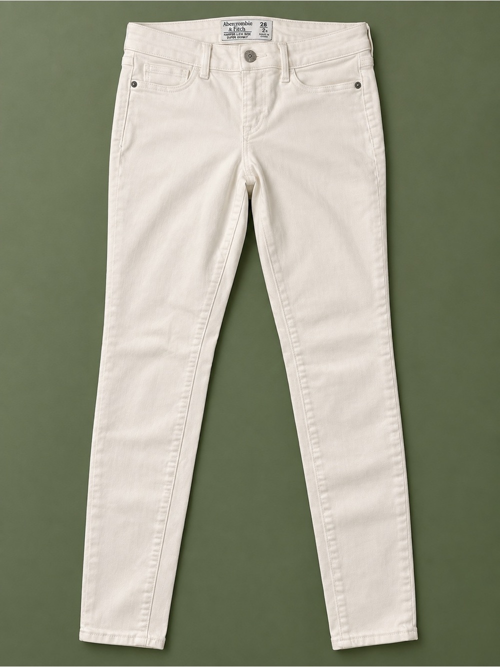 Abercrombie & Fitch Harper Low Rise Super Skinny White Jeans Women’s Size 26 2R